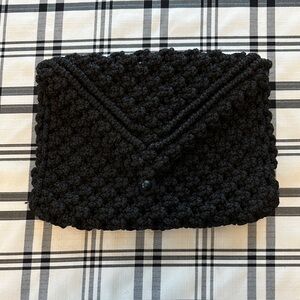 Black Crochet Clutch